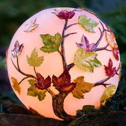 Glowing 3D Fall Leaves Globe