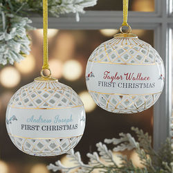 Baby's First Christmas Personalized Ball Ornament