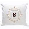 Initial Brown Motif Personalized 16" Throw Pillow