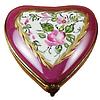 Floral Heart Limoges Box in Burgundy