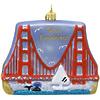 Golden Gate Bridge Blown Glass Christmas Ornament