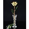 24K Gold Trimmed Preserved White Rose with Crystal Vase