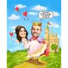 The Knight and the Princess Caricature Print from Photos