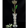 24 Karat Gold Trimmed Leopard Rose with Crystal Vase
