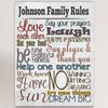 Rules of the House Personalized Canvas Print in White