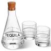 Personalized Tequila Decanter in Wood Crate with Lowball Glasses