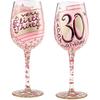 30th Birthday Hand Painted Wine Glass