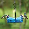 Basketweave 2-Perch Hummingbird Feeder in Blue