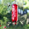 Filigree Glass Hummingbird Feeder in Flame Red