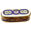 Long Oval Floral Limoges Box in Blue