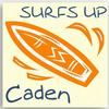 Kid's Personalized Surf Board Canvas Sign