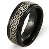 Celtic Design Black Plate Tungsten Ring
