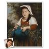 Girl With Meadow Flowers Custom Portrait Print From Photo