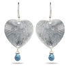 Swiss Blue Topaz Heart Earrings in Sterling Silver