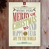 Personalized Vintage Christmas Words Canvas Art Print