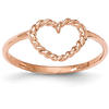 14K Rose Gold Rope Design Heart Ring