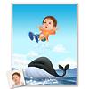 Play With Dolphin Caricature Art Print