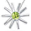 Round Peridot Solitaire Star-Shaped Pendant in Silver