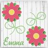 Kid's Personalized Flowers Canvas Sign