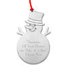 Personalized Metal Snowman Christmas Ornament
