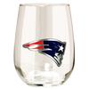 2 New England Patriots Stemless Wine Glasses