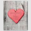 Personalized Embossed Heart Canvas Wall Sign
