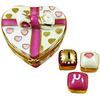Pink Heart with 3 Chocolates Limoges Box