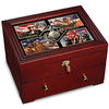USMC Wooden Strongbox with Military Art Lid