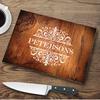 Rosewood Personalized Glass Cutting Board