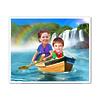Canoe with Mom Caricature from Photos
