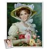 Classic Painting Elegant Lady with Roses Art Print