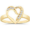 7 Stone Diamond Heart Ring in 14K Yellow Gold