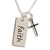Sterling Silver Faith Pendant Necklace with Cross