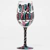 Happy Birthday Party Hats Wine Glass