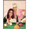 Female Pool Playing Duo Caricature Print from Photos