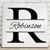 Black and White Stamped Design Personalized 14" Canvas Print